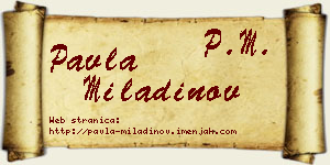 Pavla Miladinov vizit kartica
